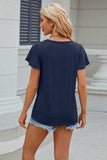 V-Neck Flutter Sleeve T-Shirt - Trendsi - Flyclothing LLC