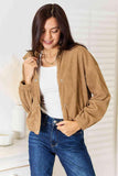 Double Take Long Sleeve Dropped Shoulder Jacket - Trendsi