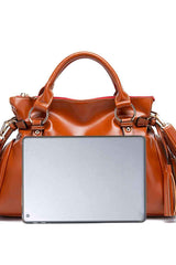 PU Leather Handbag with Tassels - Trendsi - Flyclothing LLC