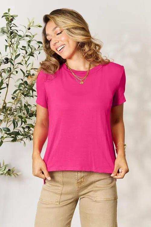 Basic Bae Full Size Round Neck Short Sleeve T-Shirt - Trendsi - Flyclothing LLC