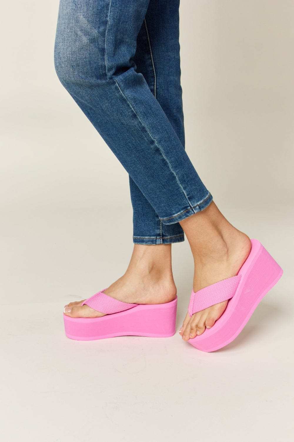 WILD DIVA Open Toe Platform Wedge Sandals - Trendsi - Flyclothing LLC