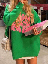 PINKY PROMISE Round Neck Sweater - Trendsi - Flyclothing LLC