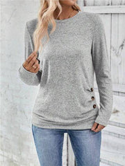 Round Neck Long Sleeve T-Shirt - Trendsi