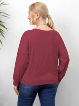 Plus Size Twisted Drop Shoulder T-Shirt - Trendsi - Flyclothing LLC