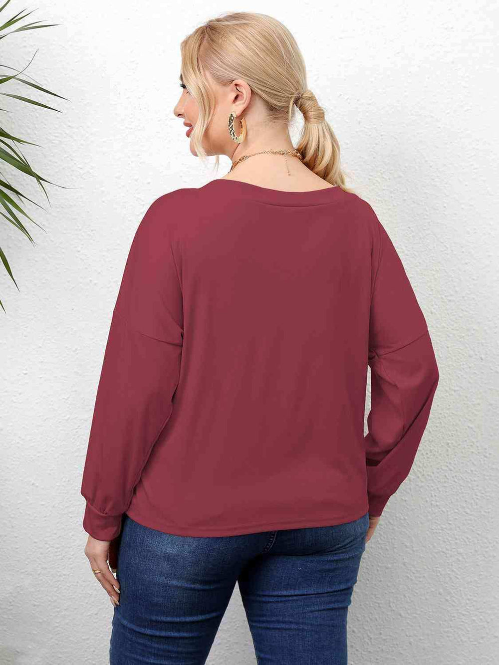 Plus Size Twisted Drop Shoulder T-Shirt - Trendsi - Flyclothing LLC