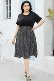 Round Neck Short Sleeve Printed Dress - Trendsi - Flyclothing LLC