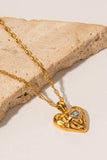 Heart Pendant Stainless Steel Necklace - Trendsi