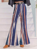 Striped Flare Leg Pants - Trendsi - Flyclothing LLC