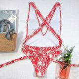 Halter Neck Deep V Tied One-Piece Swimsuit - Trendsi - Flyclothing LLC