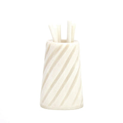 Hand-caved Cocktail Picks & Jar in Natural Bone - Jedando