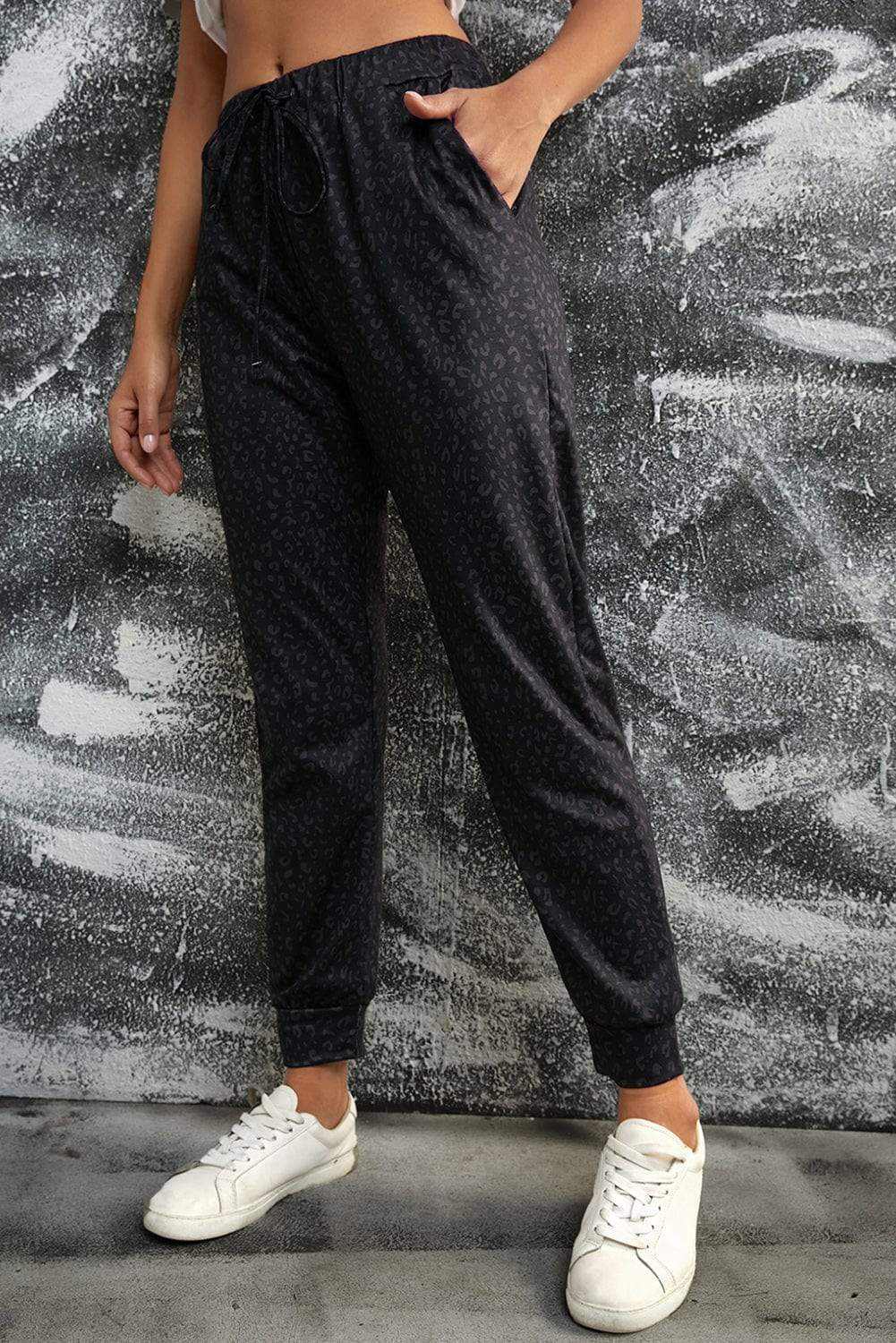 Leopard Print Joggers with Pockets - Trendsi - Flyclothing LLC