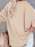 Buttoned Drop Shoulder Top - Trendsi - Flyclothing LLC