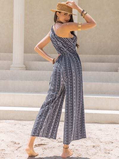 Printed Single Shoulder Sleeveless Jumpsuit - Trendsi - Flyclothing LLC