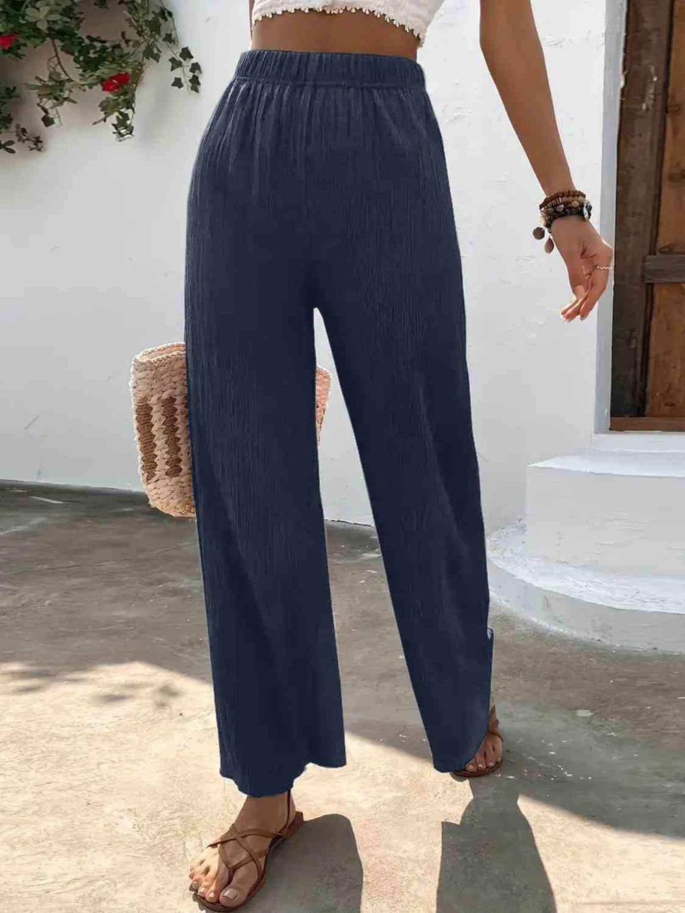 Full Size High Waist Wide Leg Pants - Trendsi - Flyclothing LLC