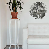 Pair of Owls on Perch Metal Wall Art - Croix des Bouquets - Croix des Bouquets