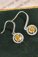 18K Platinum-Plated Moissanite Drop Earrings - Trendsi - Flyclothing LLC