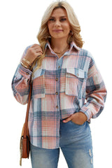 Plaid Dropped Shoulder Shacket - Trendsi