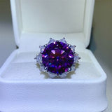 10 Carat Moissanite 925 Sterling Silver Flower Shape Ring - Trendsi