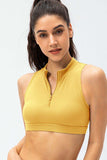 Full Size Cropped Cutout Back Zipper Front Active Tank Top - Trendsi - Flyclothing LLC