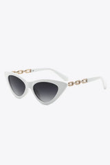 Chain Detail Cat-Eye Sunglasses - Trendsi - Flyclothing LLC