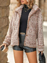 Fuzzy Pocketed Button Up Jacket - Trendsi - Flyclothing LLC