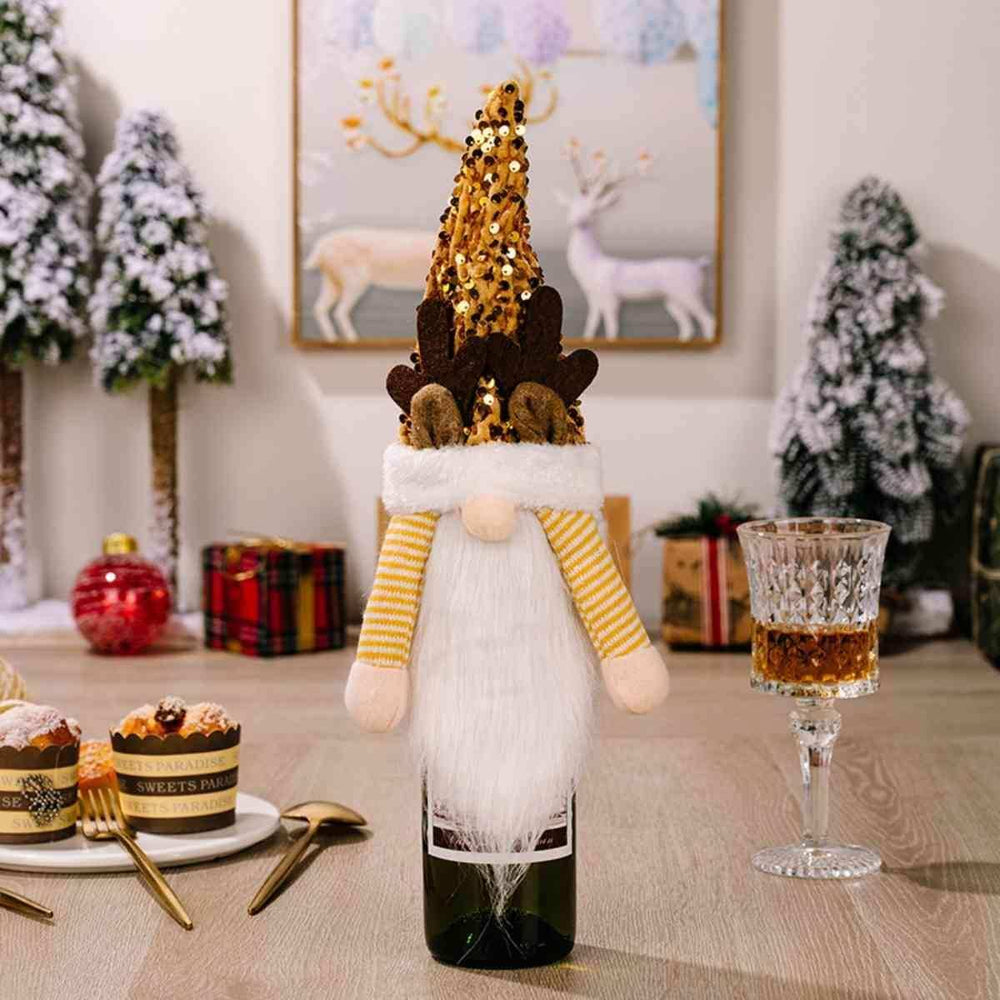Sequin Pointed Hat Wine Bottle Cover - Trendsi - Flyclothing LLC