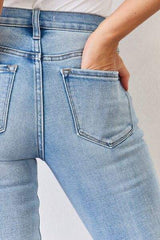 Kancan Full Size Mid Rise Y2K Slit Bootcut Jeans - Trendsi - Flyclothing LLC
