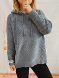 Drawstring Long Sleeve Hooded Sweater - Trendsi - Flyclothing LLC