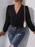 Surplice Long Sleeve Bodysuit - Trendsi