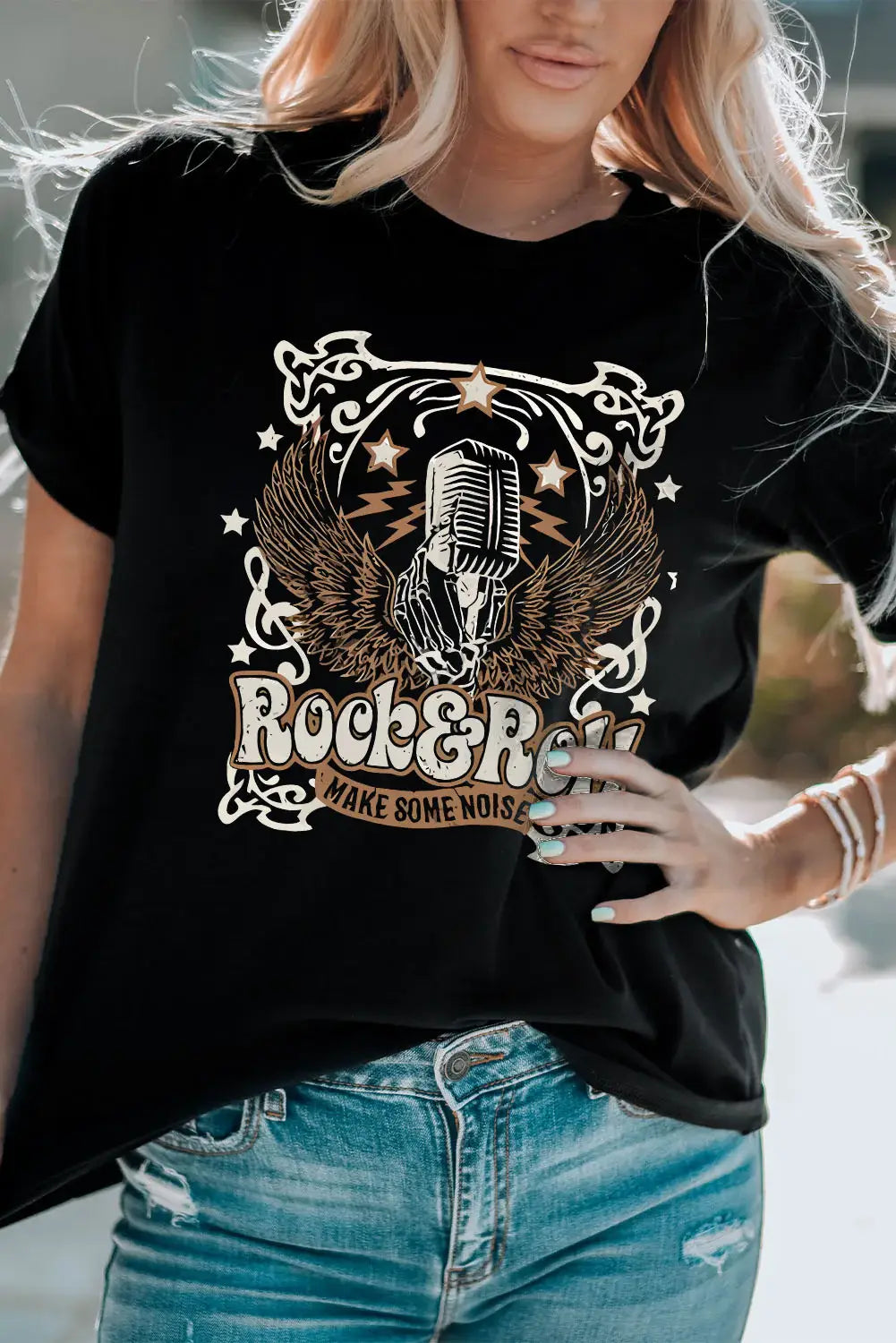 Slogan Graphic Short Sleeve T-Shirt - Trendsi - Flyclothing LLC