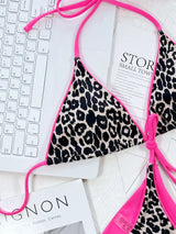 Leopard Print Halter Neck Tie Side Bikini Set - Trendsi - Flyclothing LLC