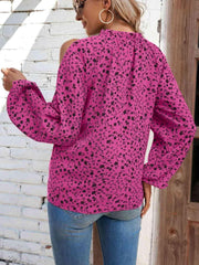 Floral Cold-Shoulder Blouse - Trendsi
