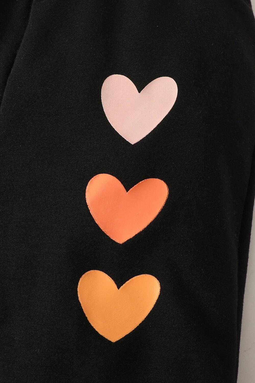 Kids Heart Graphic Sweatshirt and Joggers Set - Flyclothing LLC