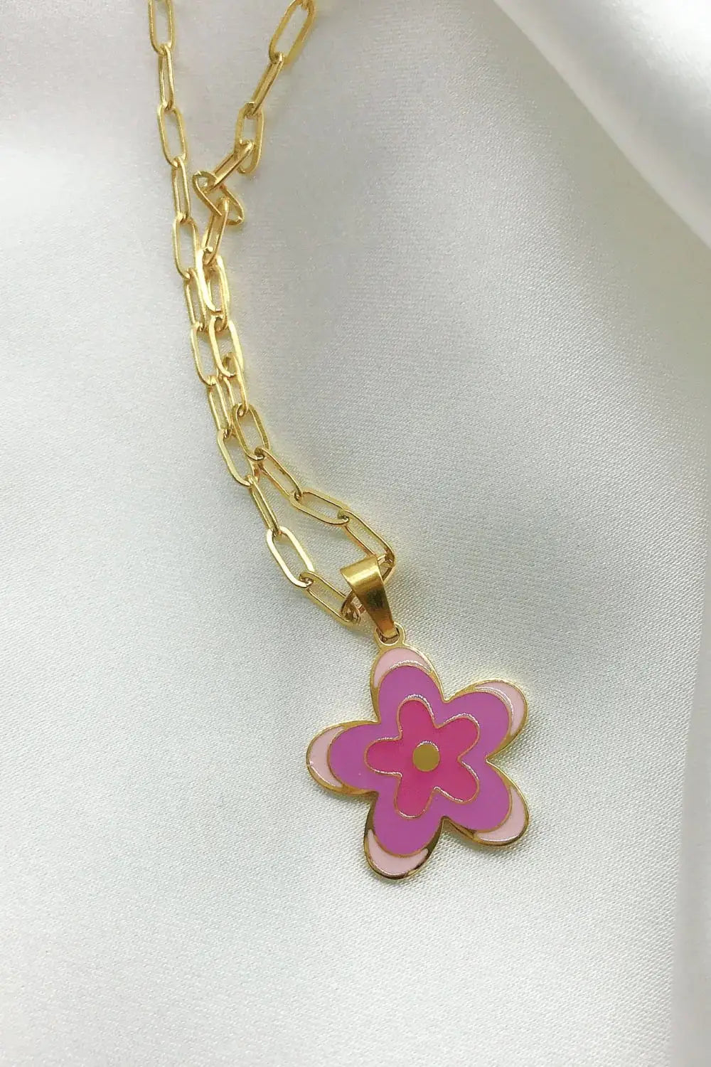 Flower Pendant Stainless Steel Necklace - Trendsi - Flyclothing LLC