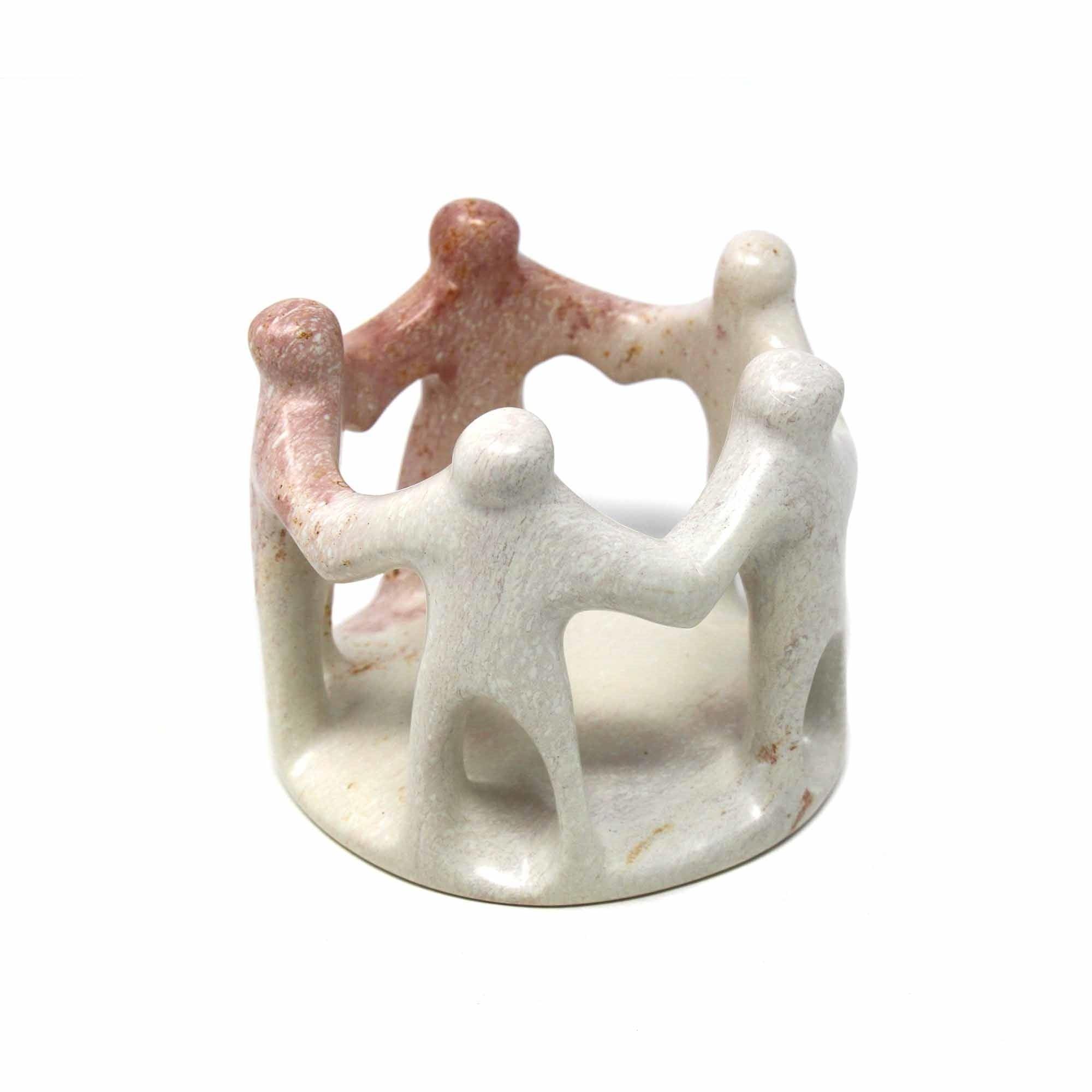 Natural Soapstone Circle of Friends Sculpture - Smolart