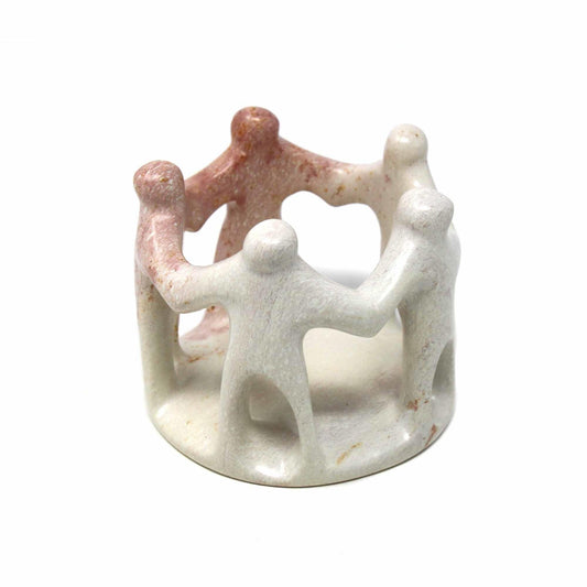 Natural Soapstone Circle of Friends Sculpture - Smolart