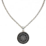 Alpaca Silver Aztec Face Pendant with Chain - Artisana