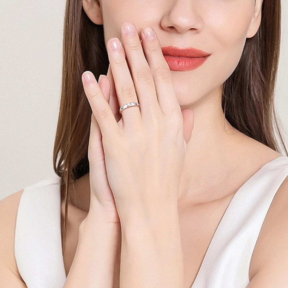 925 Sterling Silver Inlaid Moissanite Ring - Trendsi - Flyclothing LLC