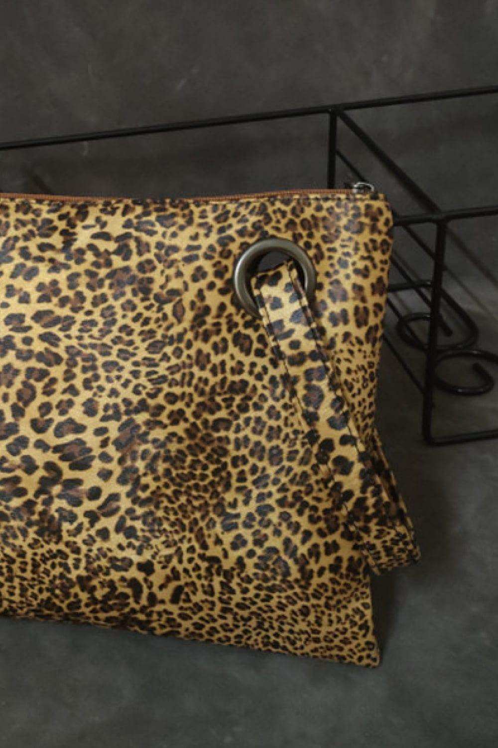 Leopard PU Leather Clutch - Trendsi - Flyclothing LLC