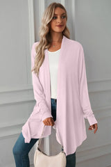 Open Front Long Sleeve Cardigan - Trendsi - Flyclothing LLC