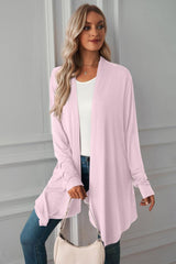 Open Front Long Sleeve Cardigan - Trendsi