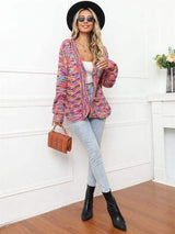 Button Up Dropped Shoulder Cardigan - Trendsi - Flyclothing LLC