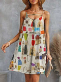 Printed Spaghetti Strap Mini Dress - Trendsi - Flyclothing LLC
