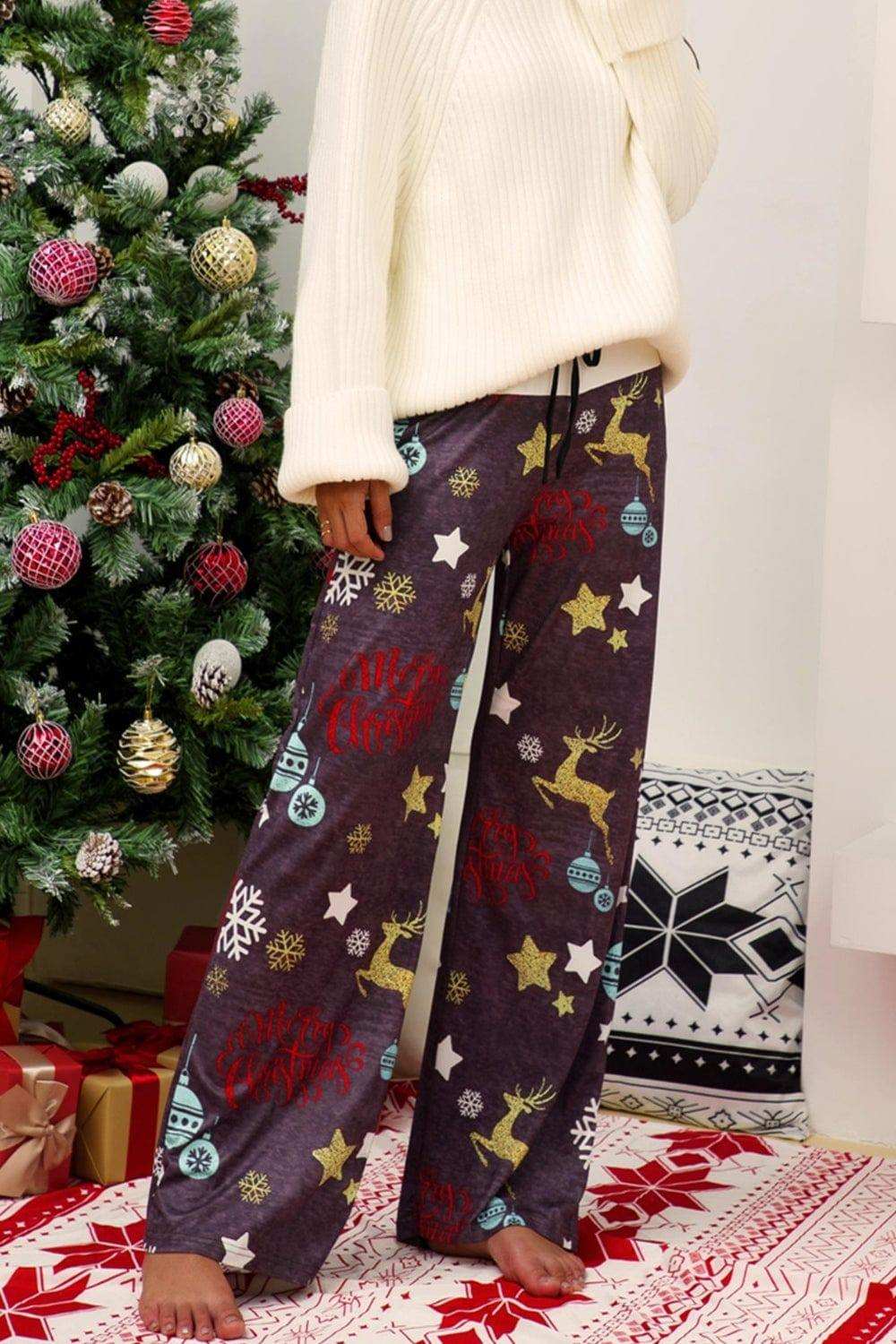 Christmas Straight Leg Pants - Trendsi - Flyclothing LLC