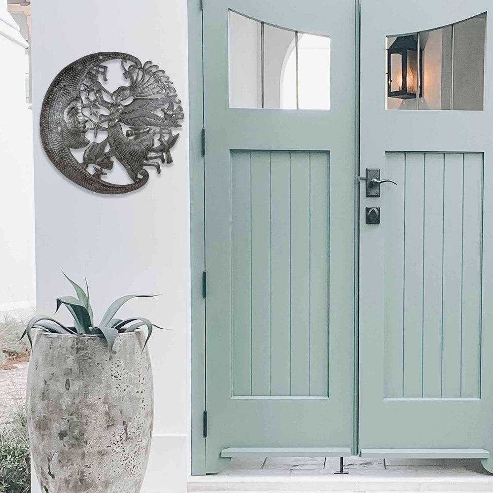 Angel and Moon Metal Art - Croix des Bouquets - Croix des Bouquets - Flyclothing LLC