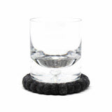 Hand Crafted Felt Ball Coasters from Nepal: 4-pack, Flower Black/Grey - Global Groove (T) - Global Groove - Flyclothing LLC