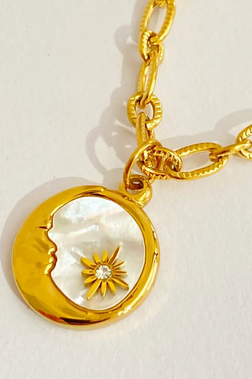 Round Pendant Stainless Steel Necklace - Trendsi - Flyclothing LLC