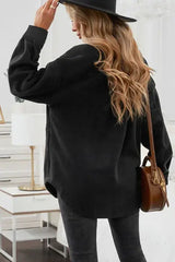 Button Up Collared Neck Long Sleeve Jacket - Trendsi - Flyclothing LLC