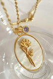 Flower Shell Pendant Copper Necklace - Trendsi - Flyclothing LLC