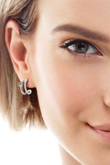 Moissanite 925 Sterling Silver C-Hoop Earrings - Trendsi - Flyclothing LLC